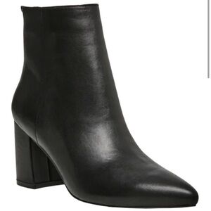 Steve Madden Neven Black Leather Heel Booties Size 8